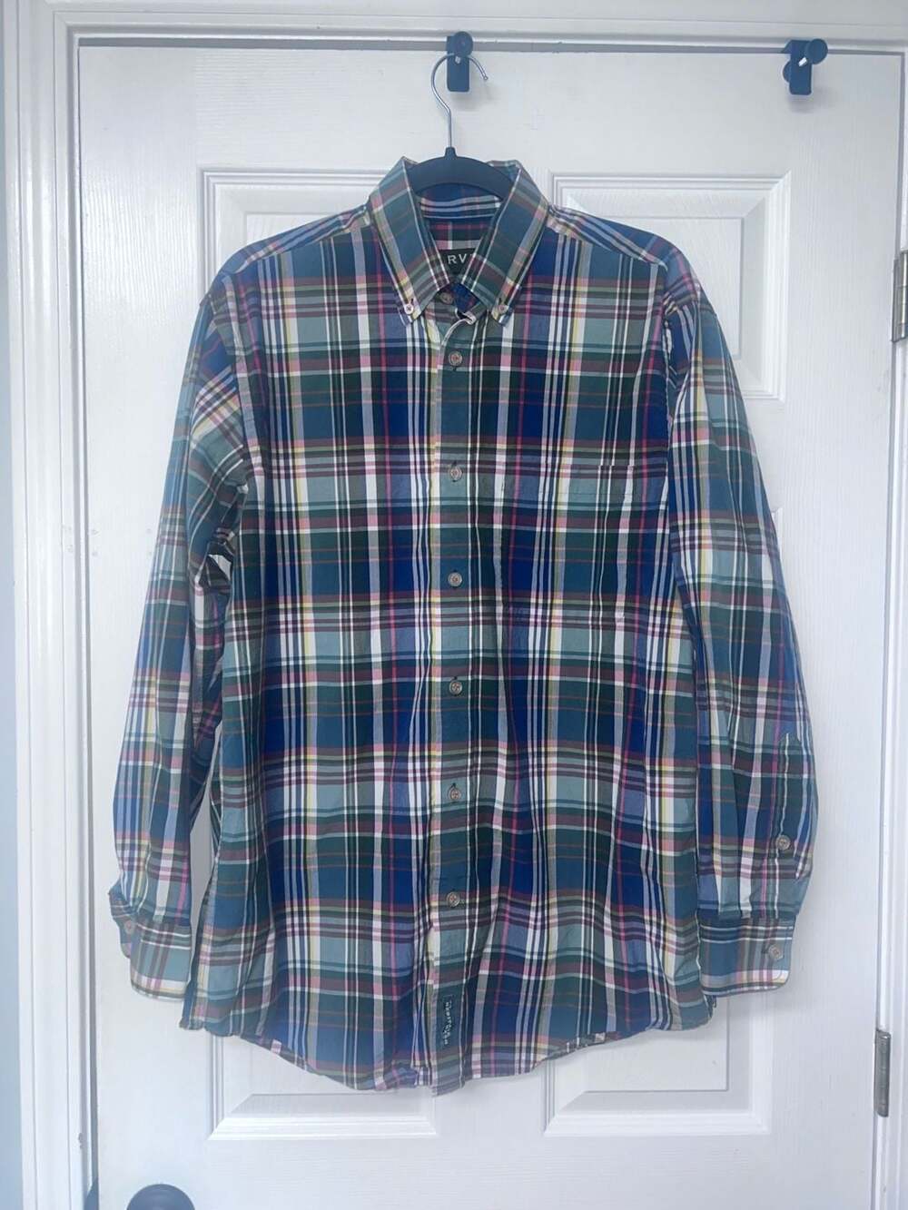 Orvis Heritage Wash Mens Long Sleeve Plaid Button Down Shirt Size M